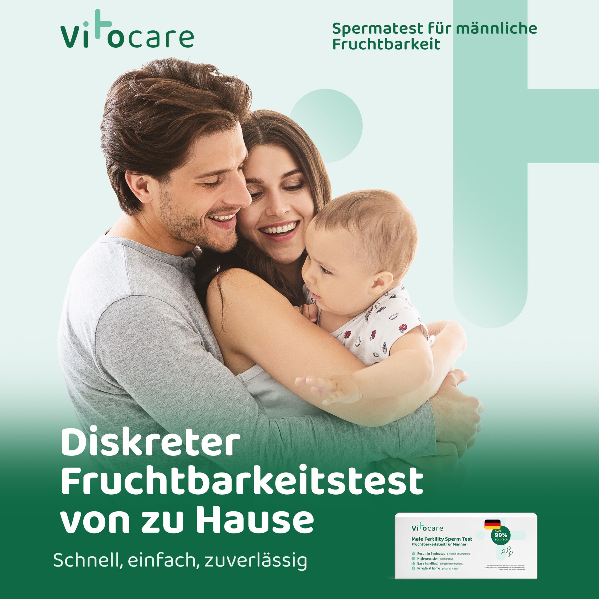 Vitocare Fruchtbarkeitstest Mann | Spermatest f. Zuhause