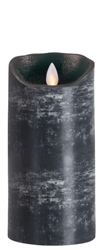 Sompex Flame LED Echtwachskerze anthrazit 8x18cm