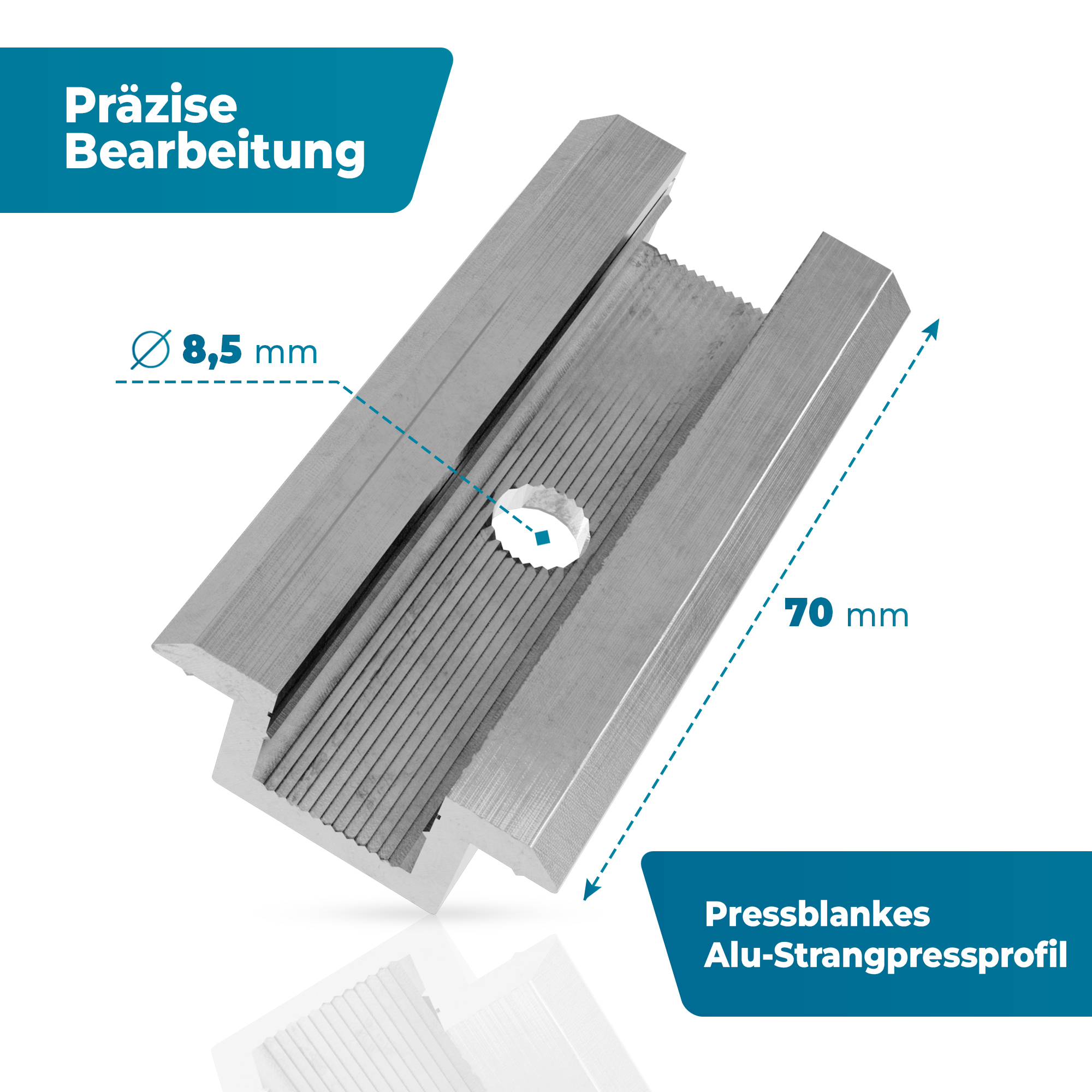 FIXXIA Photovoltaik Mittelklemme - Universelle Modulklemmen für Rahmenhöhen von 30mm bis 50mm - Solarpanel Halterung 100er-Pack
